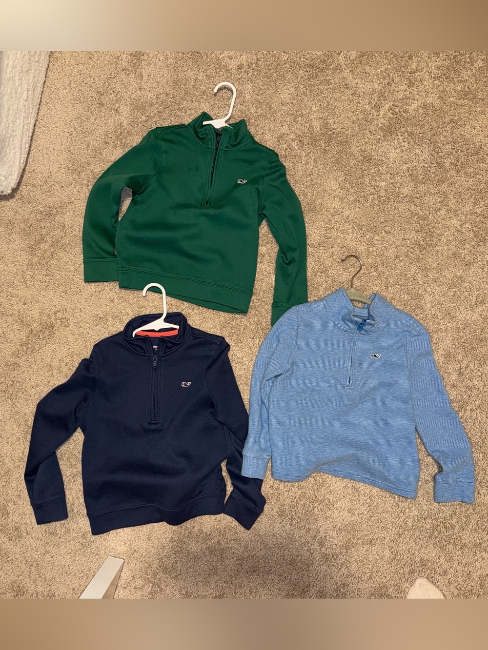 Vineyard Vines 1/4 Zip Pullover Trio - Green, Navy, Light Blue